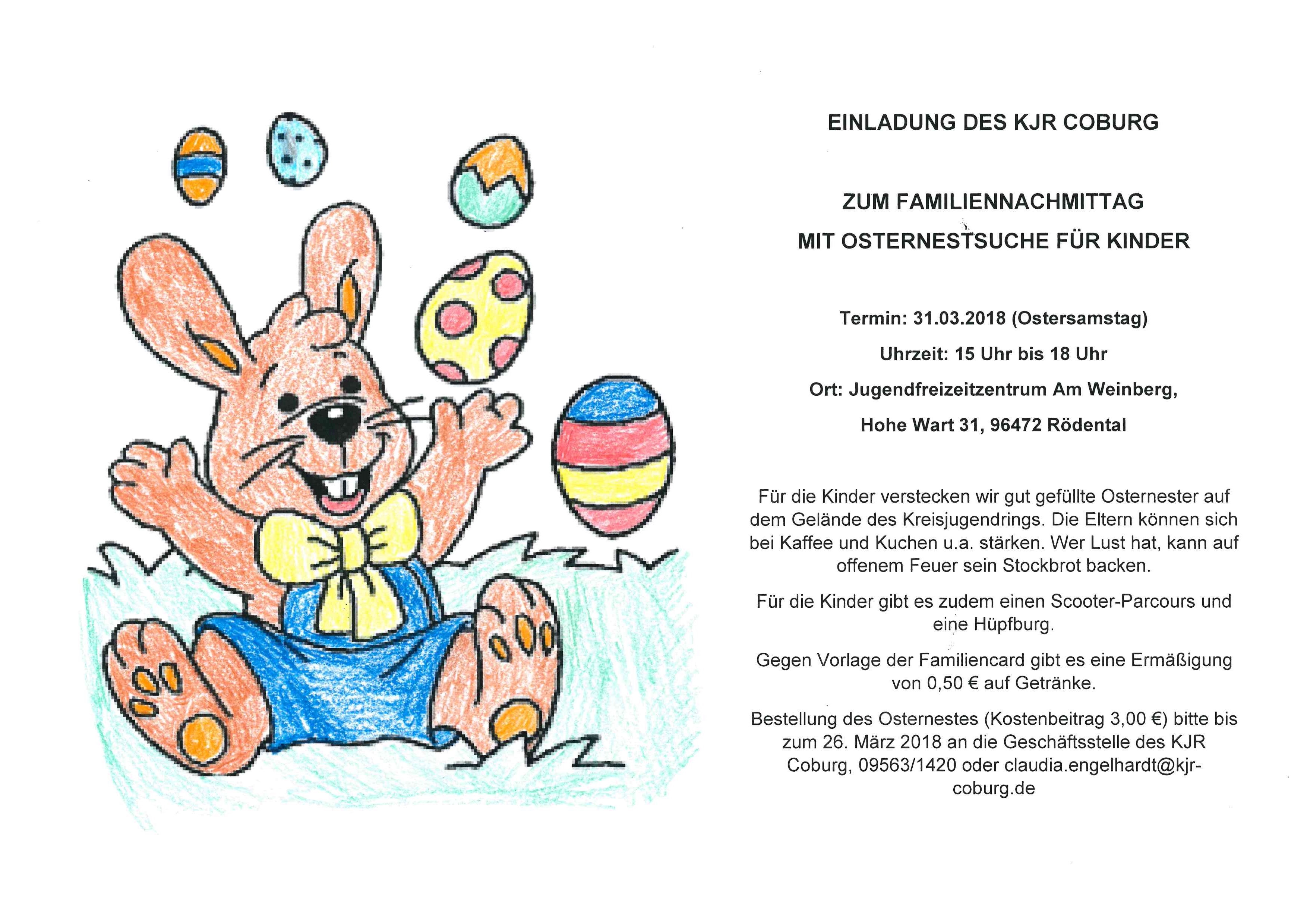 Familiennachmittag mit Osternestsuche für Kinder Familiennachmittag mit Osternestsuche für Kinder